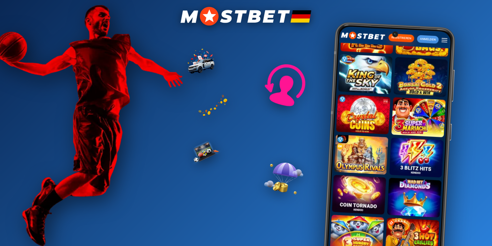 Mostbet Online App auf dem Smartphone im Café mit Fußballstadion im Hintergrund