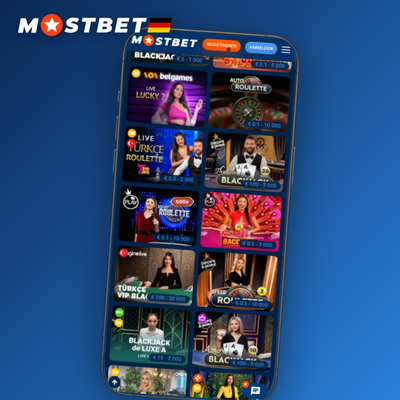Daumen tippt auf den Ein-Klick-Wette-Button in der Mostbet Mobile App