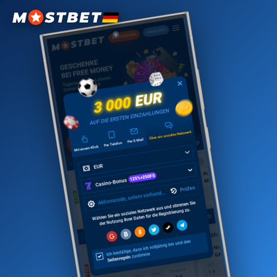 Ein-Klick-Registrierung bei Mostbet – Land und Währung wählen, sofort loslegen